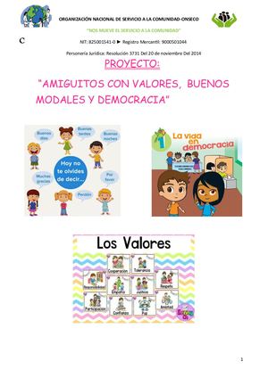 Amiguitos Con Valores, Buenos Modales Y Democracia