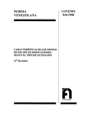Norma Covenin 810 1998 Medios De Escape