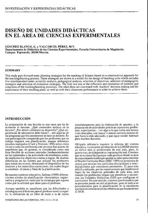 DISEÑO DE UNIDADES DIDÁCTICAS