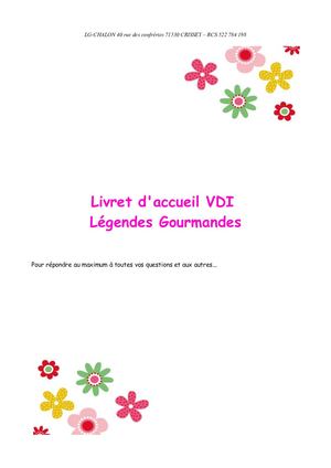 Livret Accueil Vdi Légendes Gourmandes