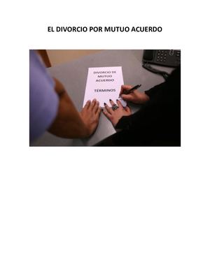 El Divorcio Por Mutuo Acuerdo
