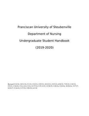 Ug Nursing Handbook Fall 2019