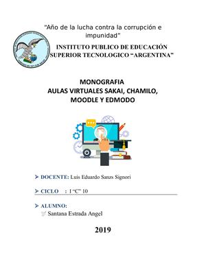 Aulas Virtuales Sakai, Chamilo, Moodle Y Edmodo