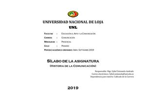Silabo Historia De La Comunicación