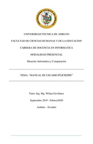 Manual De Usuario Plikers