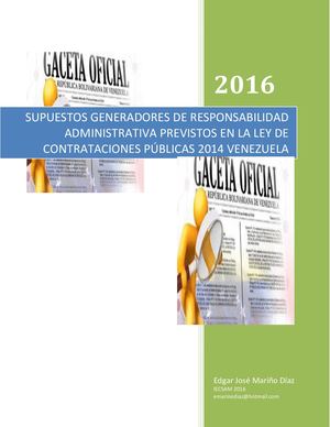 Sgra Dlcp 2014 Supuesto generador de Responsabilidad Administrativa  Ley de Contrataciones públicas