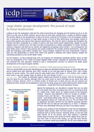 Large dealer groups development: the pursuit of scale