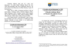 AMFAR A15 392 Célestine Julienne Bastié et l'hospice des enfants trouvés (1852)