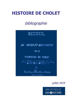 Bibliographie "Histoire de Cholet"