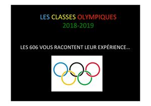 Présentation Des Classes Olympiques