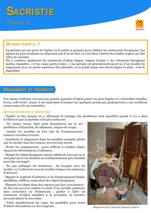 Fiche Sacristie