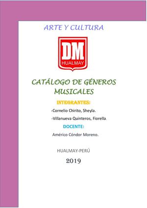 Catalogo De Generos Musicales