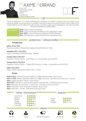 Maxime Ferrand - curriculum vitæ - 2019