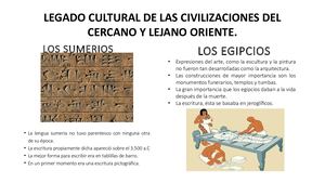 Legado Cultural De Las Civilizaciones Del Cercano Y Lejano Oriente