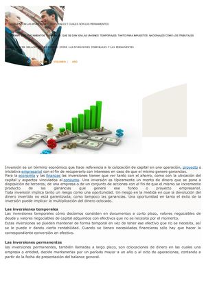 Cuales Son Las Inversiones Temporales Y Cuales Son Las Permanentes