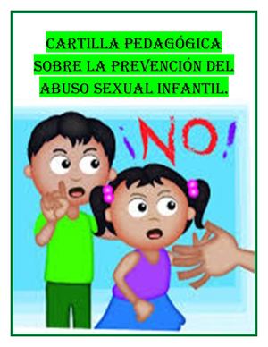 Cartilla Pedagógica Sobre La Prevención Del Abuso Sexual Infantil Mileidy