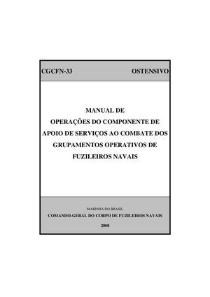 CGCFN-33 - Manual de Operações do Componente de Apoio de Serviços ao Combate dos Grupamentos Operativos de Fuzileiros Navais