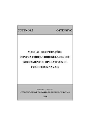 CGCFN-31.2 - Manual de Operações contra Forças Irregulares dos Grupamentos Operativos de Fuzileiros Navais