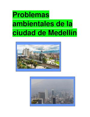 Problemas Ambientales De La Ciudad De Medellín