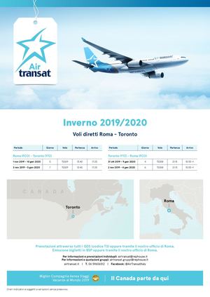 Voli Diretti Air Transat Inverno 2019-20
