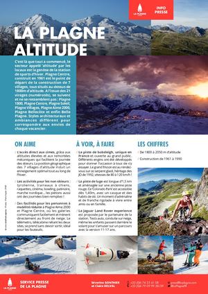 LA PLAGNE - Fiche FR - SITE > ALTITUDE