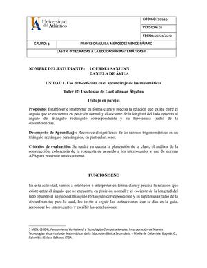 Taller II - GeoGebra