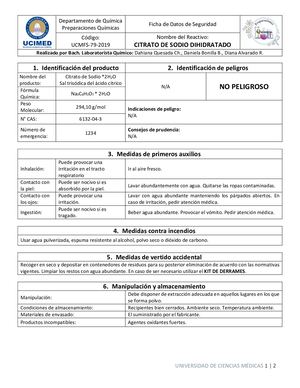 Citrato De Sodio 2H2O