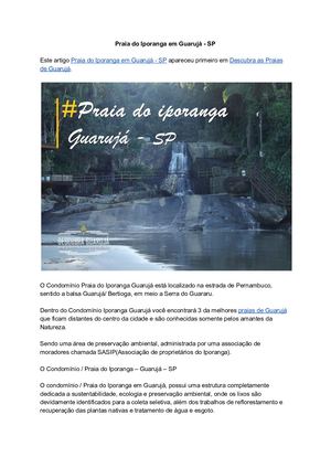Praia Do Iporanga Em Guaruja Sp