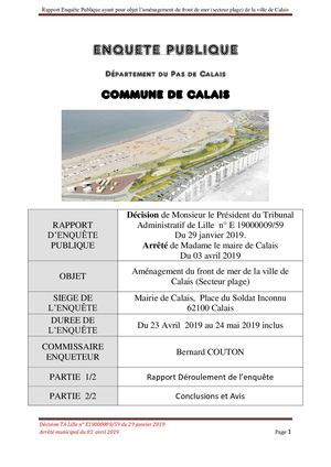 Rapport EP Phase 2 Secteur Plage Calais 010719
