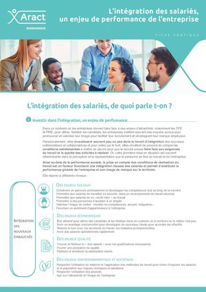 L'intégration des salariés, un enjeux de performance de l'entreprise
