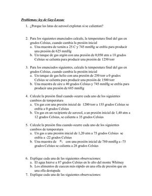 Problemas De Gay Lussac
