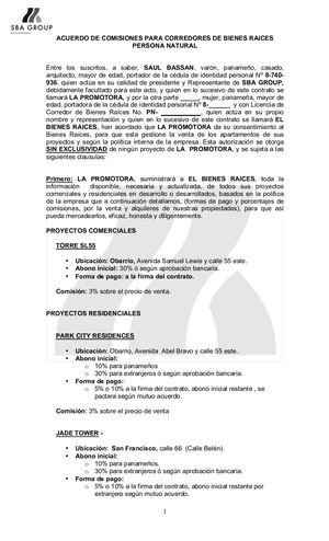 Contrato De Comision Sbagroup