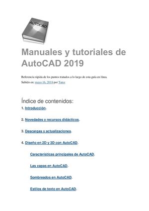 Manuales Y Tutoriales de Auto Cad 2019