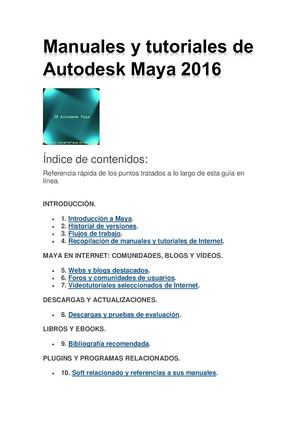 Manuales Y Tutoriales De Autodesk Maya 2016