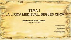 LIRICA MEDIEVAL : SEGLES XII-XV