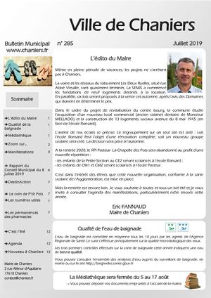 Bulletin municipal de chaniers Juillet 2019