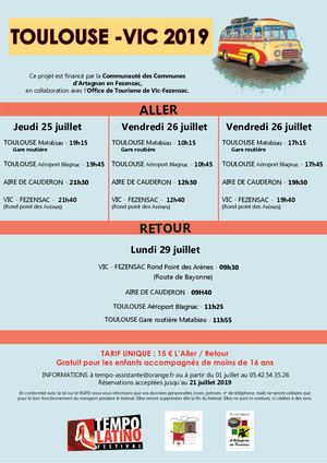 Tempo Latino Navette Toulouse Vic
