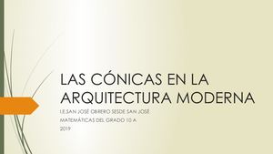 Las Cónicas En La Arquitectura Moderna