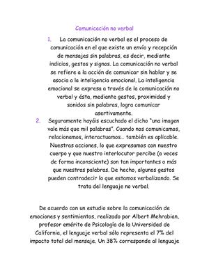 Comunicación No Verbal