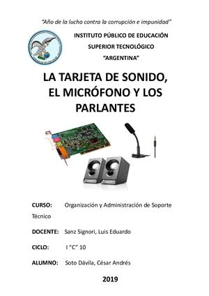 Tarjeta De Sonido, El Microfono Y Los Parlantes