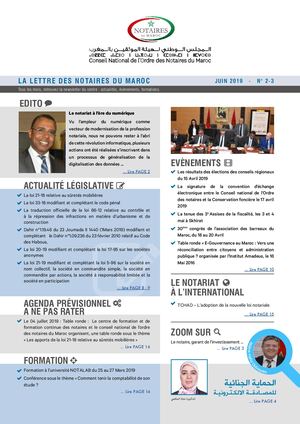 La Lettre Des Notaires Du Maroc Mars Juin