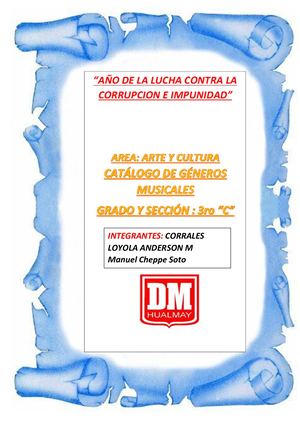 CATALOGO DE GENEROS MUSICALES