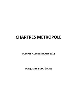 2018 Compte Administratif Maquette Budgetaire Chartres Metropole