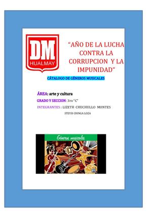 CATALOGO DE GÉNEROS MUSICALES