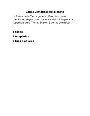 Zonas Climáticas Del Planeta