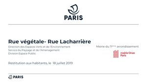 Rue Végétale Rue Lacharrière Restitution Réunion Publique 18 Juillet 2019