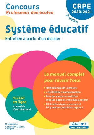 Extrait Concours Professeur des écoles - Système éducatif - Le manuel complet pour réussir l'oral