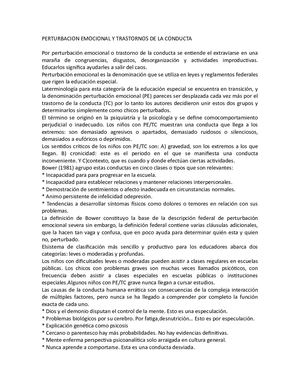 Perturbacion Emocional Y Trastornos De La Conducta