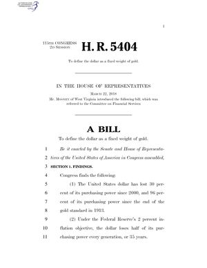 House Resolution 5404 Gold Backed Dollar
