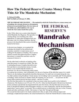 How The Federal Reserve Creates Money From Thin Air The Mandrake Mechanism